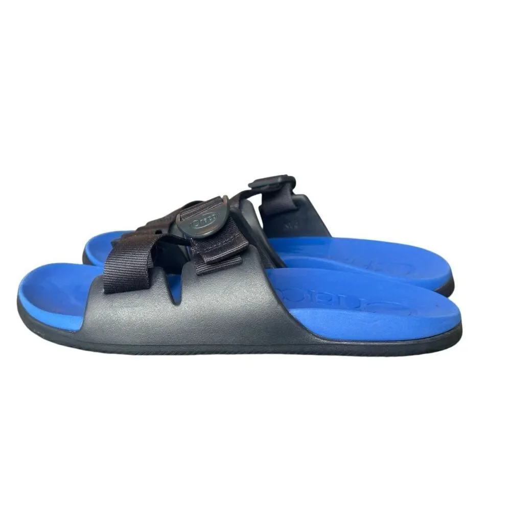 Chaco Men’s Chillos Blue Black Adjustable Slides Size 8